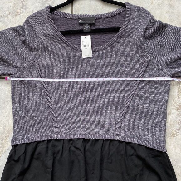 LANE BRYANT Metallic Knit Long Sleeve Lightweight Bottom Party Dress 18/20 NWT - Picture 5 of 9
